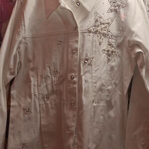 Rhinestone whits Jean jacket